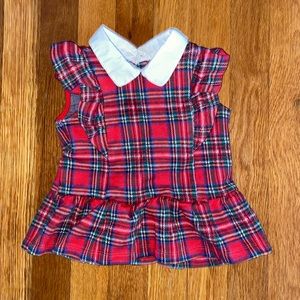 Janie and Jack Plaid Jacquard Peplum Top